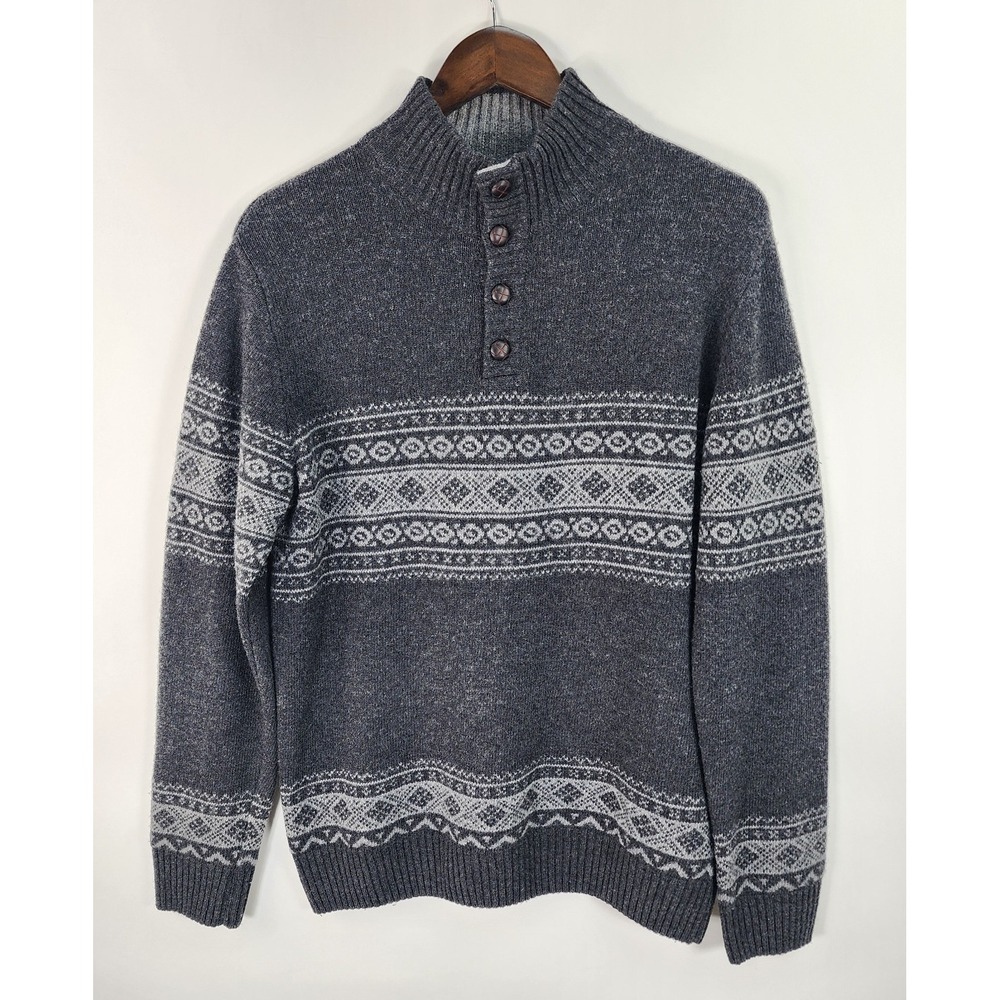 Daniele Blasi Wool Blend Sweater Men's M Nordic Gray Casual Office Work